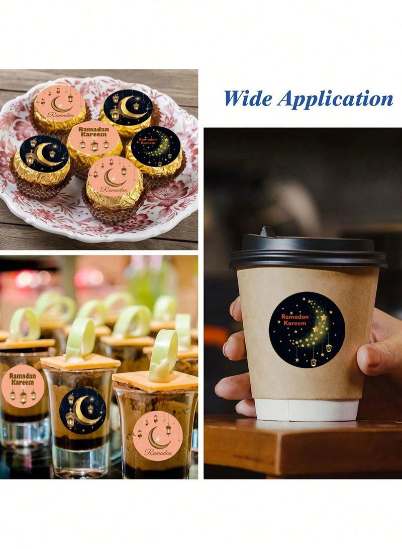 Ramadan stickers decorated in golden color, 500 stickers - Image 3