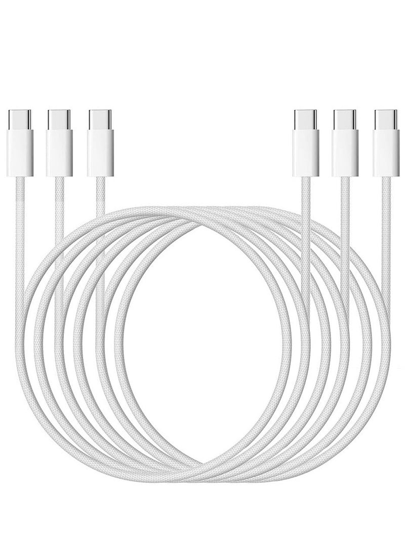 3 Pack for IPhone 16 15 Series Charger Cable, 60W USB C to USB C Fast Charging Cable Compatible with IPhone 16/15 Plus/15 Pro/16 Pro Max, iPad Pro/Air, Nylon-Braided Type C Charging Cords -1M - Image 1