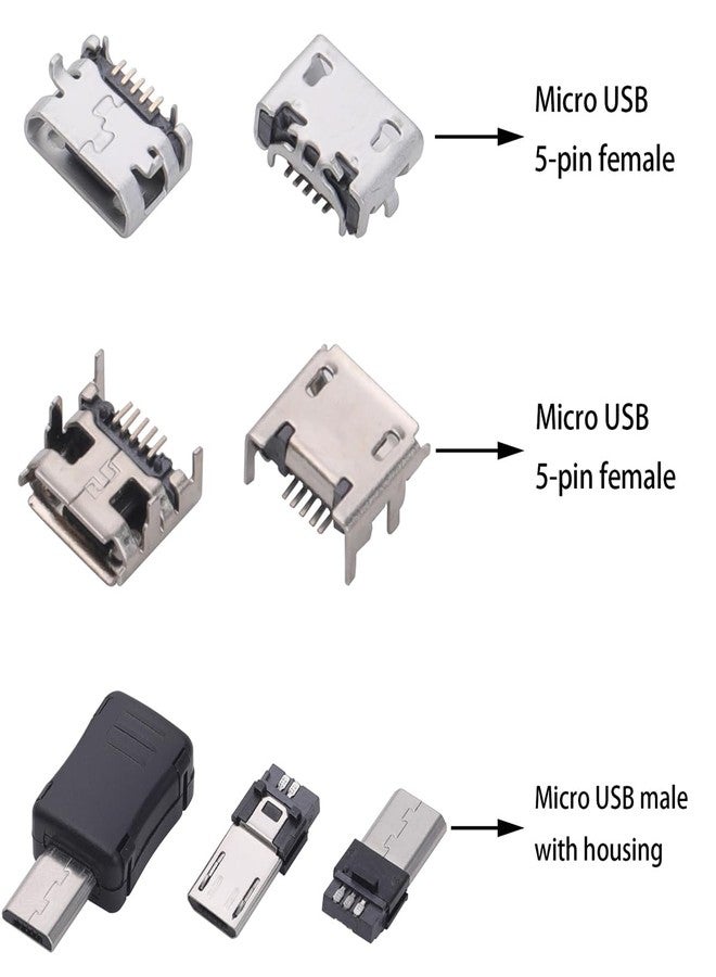 Teansic 180PCS Connector Assortment Kit - 16 Models (Micro USB, USB 2.0 Female, USB 3.0 Male, Type A, Type C, Mini Plug Sink Board) - Socket Plug Kit for Electronics, DIY, and Repairs - Image 5
