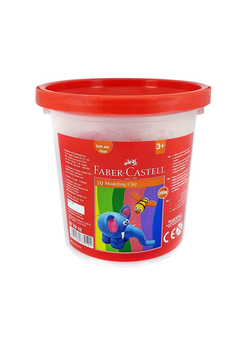 FABER-CASTELL - Faber-CastellMODELLING CLAY 250GM 10 COLORS X 25GM IN A PLASTIC BUCKET - Image 1