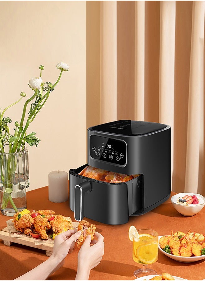 KENWORTH - Air Fryers 10L Large Size , 6 Presets, One-touch Panel, 360° Turbo Airflow Tech, Nonstick Air Fryer Basket,dishwasher-safe, Elegant Black Design - Image 1