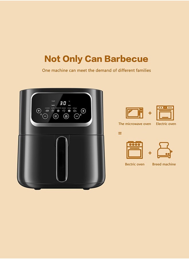 KENWORTH - Air Fryers 10L Large Size , 6 Presets, One-touch Panel, 360° Turbo Airflow Tech, Nonstick Air Fryer Basket,dishwasher-safe, Elegant Black Design - Image 1
