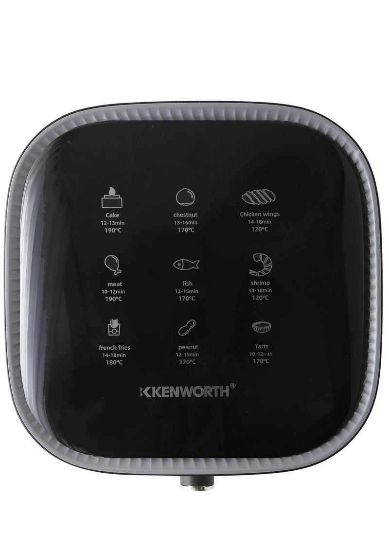 KENWORTH - Air Fryers 10L Large Size , 6 Presets, One-touch Panel, 360° Turbo Airflow Tech, Nonstick Air Fryer Basket,dishwasher-safe, Elegant Black Design - Image 1
