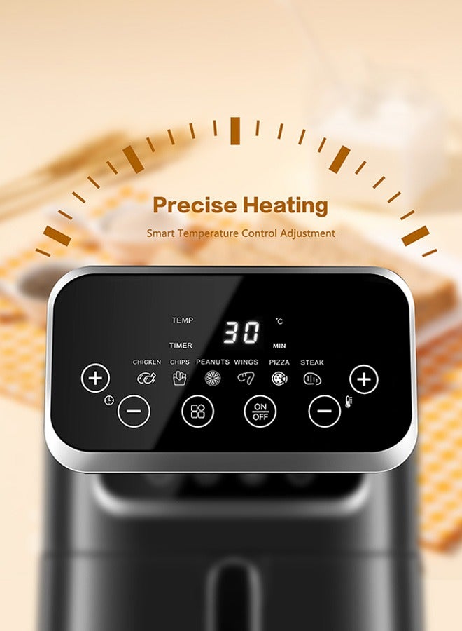 KENWORTH Air Fryers 10L Large Size , 6 Presets, One-touch Panel, 360° Turbo Airflow Tech, Nonstick Air Fryer Basket,dishwasher-safe, Elegant Black Design  - Image 5