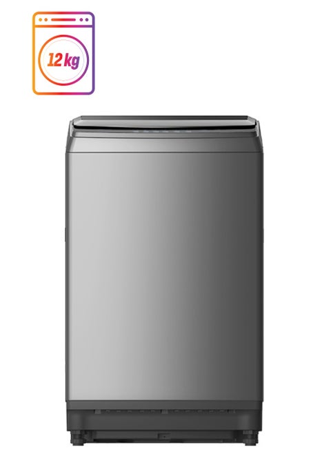 General Supreme Washing Machine Automatic Top Load 12 KG, 8 Programs, Dark Silver, GSTL12V8SM