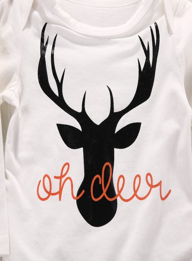 Gureui Newborn Baby Boy Clothes Long Sleeve Romper Onesie Camo Pants with Hat Infant Outfit (C Orange Deer, 0-3 Months) - Image 4