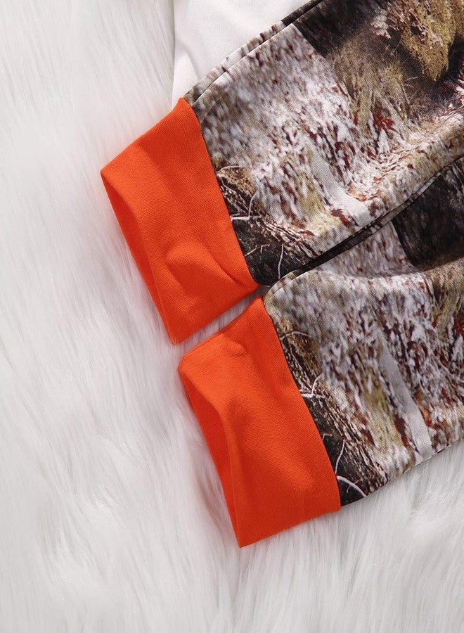 Gureui Newborn Baby Boy Clothes Long Sleeve Romper Onesie Camo Pants with Hat Infant Outfit (C Orange Deer, 0-3 Months) - Image 3