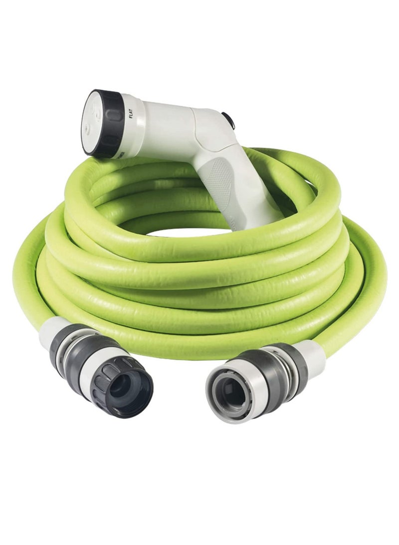 RACO FITT IKON 15m Garden Water Hose for Irrigation Expandable Compact Lightweight Ready to Use with Power Jet Gun Lime - Image 1