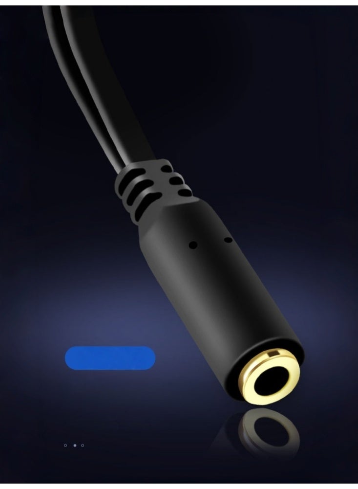 كوكونات مُقسِّم صوت Y للسماعة الذكرية والصوت الأنثوي، مقبس ذكر 2-3.5 ملم، مُقسِّم صوت Y للسماعة الستيريو، محول صوتي للكابل الأسود - Image 4