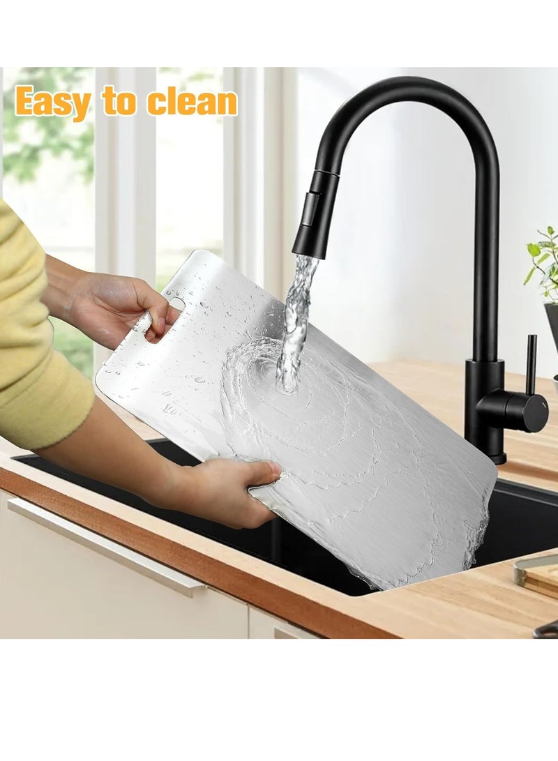 2MM Thick Cutting Board For Kitchen 304 Stainless Steel Cutting Board Double-Sided Food Grade Cutting Board Thickened 304 Stainless Steel Cutting Board For Various Cooking 1Pcs Multiple Specifications To Choose From - Image 4