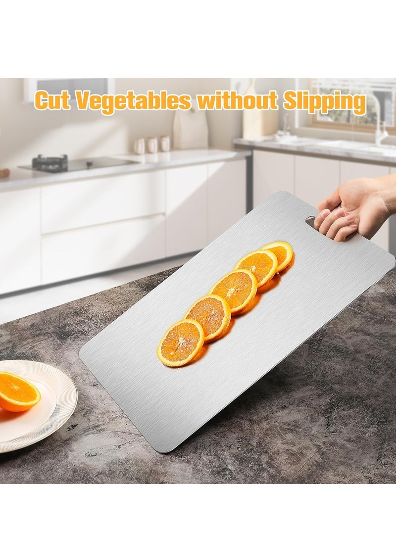 2MM Thick Cutting Board For Kitchen 304 Stainless Steel Cutting Board Double-Sided Food Grade Cutting Board Thickened 304 Stainless Steel Cutting Board For Various Cooking 1Pcs Multiple Specifications To Choose From - Image 5