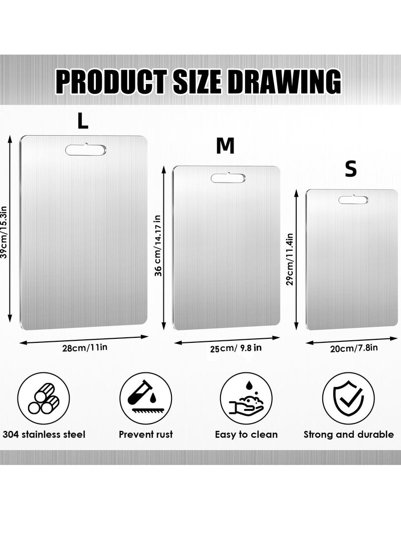 2MM Thick Cutting Board For Kitchen 304 Stainless Steel Cutting Board Double-Sided Food Grade Cutting Board Thickened 304 Stainless Steel Cutting Board For Various Cooking 1Pcs Multiple Specifications To Choose From - Image 2