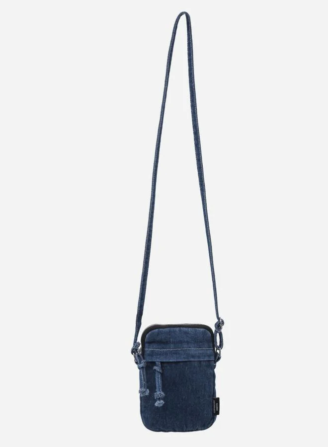 Take Two Dark Blue Denim Crossbody Bag with Zip