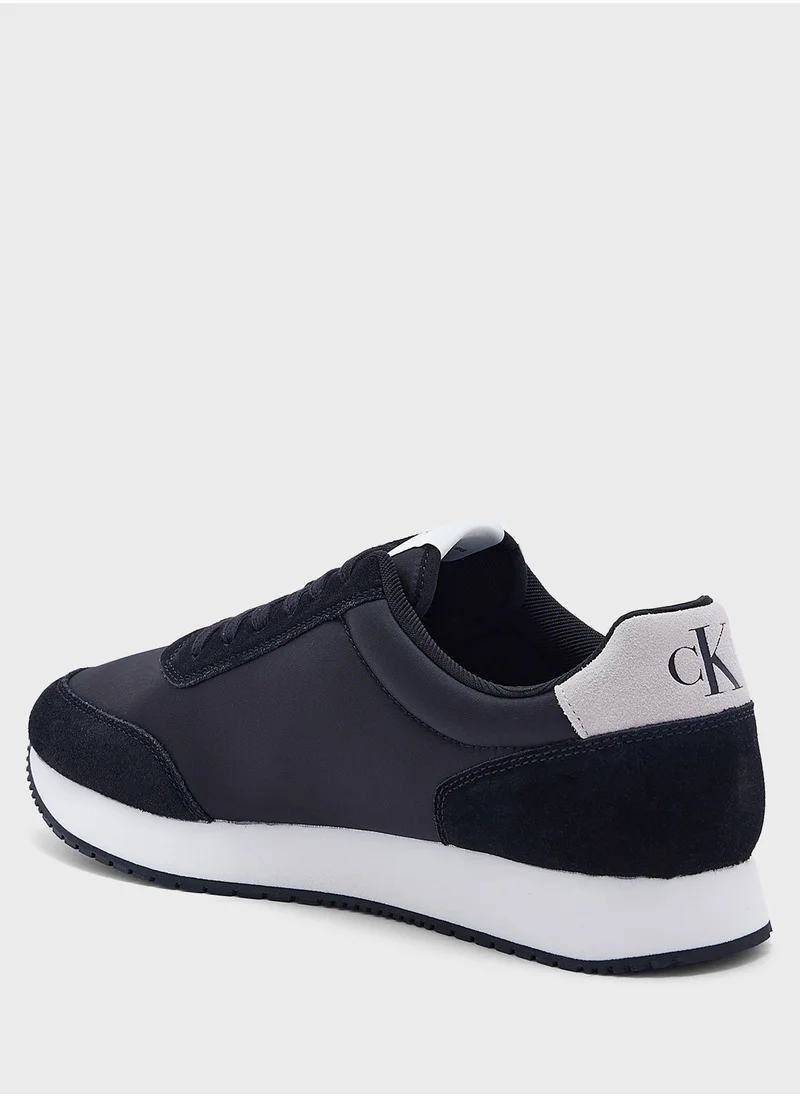 Calvin Klein Jeans Logo Detail Retro Low Top Lace Up Sneakers