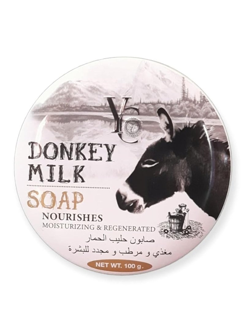 واي سي صابون حليب الحمير من واي سي، مغذي ومرطب ومجدد، 100 غرام