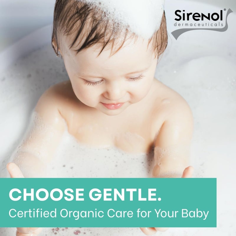 Sirenol شامبو أطفال عضوي  غسول جسم  معتمد من كوزموس  مختبر من قبل أطباء الجلد  مضاد للتشابك  حساس  خالي من الدموع  تركيبة طبيعية  مكونات نظيفة 135 أونصة - Image 5