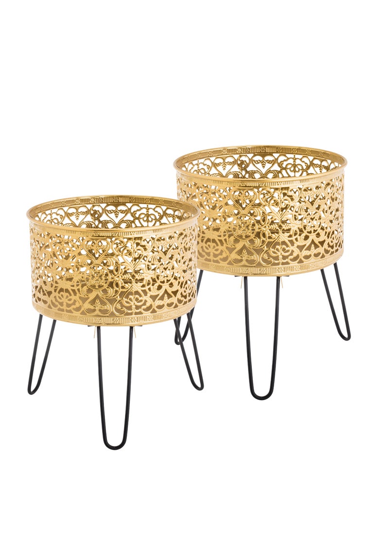 CASA ROSA 2-piece metal tree stand set with an elegant and modern design  - Image 4