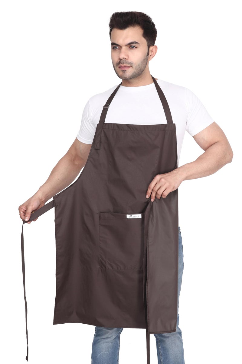 MAKSTILE Waterproof & Dustproof Apron For Dishwashing, Cooking, Dog Grooming, Gardening, Car Wash, Lab, Restaurant & Industrial Use | Unisex| Color-Coffee & Maroon | Pack Of 2 - Image 5