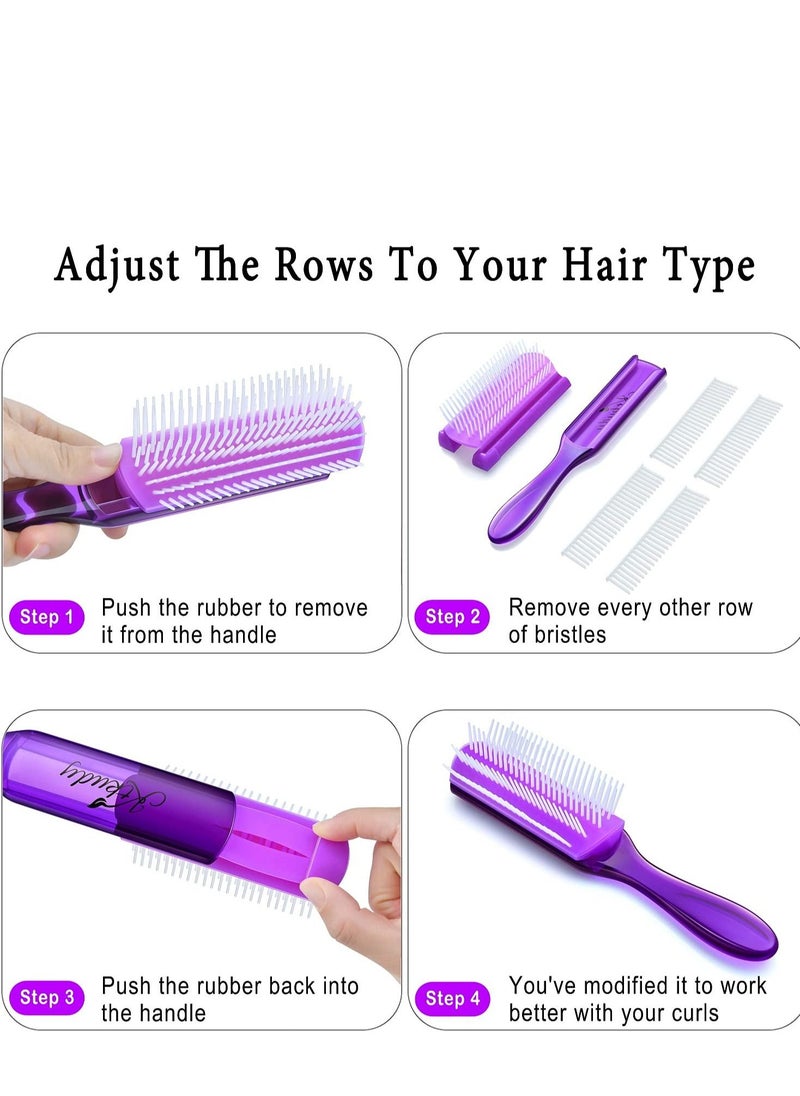 Y&D Hair Brush, Styling Brush 9 Row for Defining Curls Separating, Shaping - Blow-Drying, & Finishing Detangling Thick, Wavy, Curly or Coily (Purple)  - Image 4