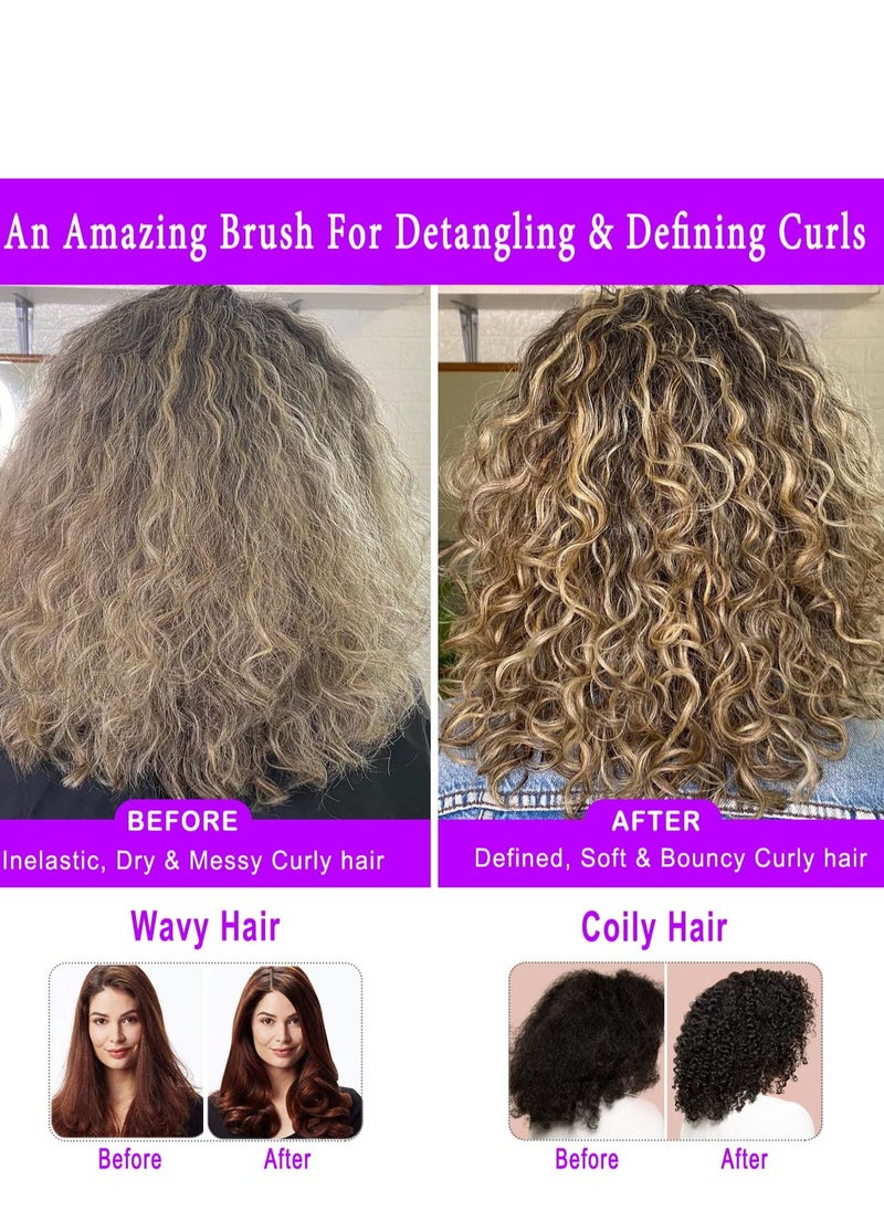 Y&D Hair Brush, Styling Brush 9 Row for Defining Curls Separating, Shaping - Blow-Drying, & Finishing Detangling Thick, Wavy, Curly or Coily (Purple)  - Image 2