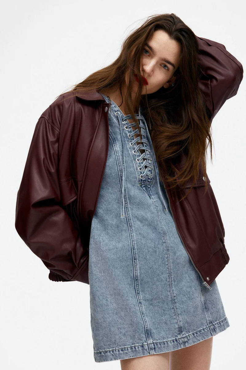 H&M Lacing-detail denim dress