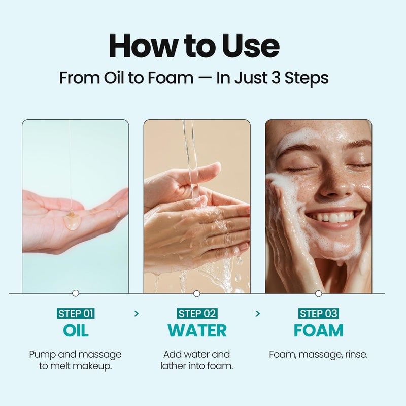 MAXCLINIC [K-Beauty] Blue Tansy Oil to Foam - All-in-One Korean Face Wash OilBased Foaming Facial Cleanser - Excess Sebum & Oil Control - Makeup Deep Cleansing Oil for All Skin Types (3.88 fl oz) - Image 3