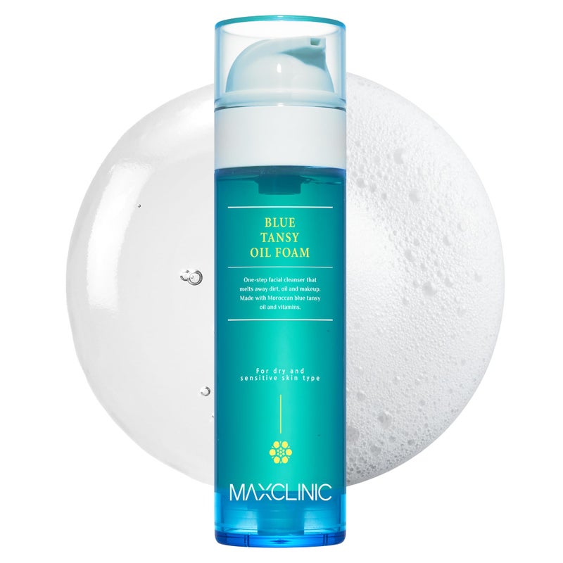MAXCLINIC [K-Beauty] Blue Tansy Oil to Foam - All-in-One Korean Face Wash OilBased Foaming Facial Cleanser - Excess Sebum & Oil Control - Makeup Deep Cleansing Oil for All Skin Types (3.88 fl oz) - Image 1
