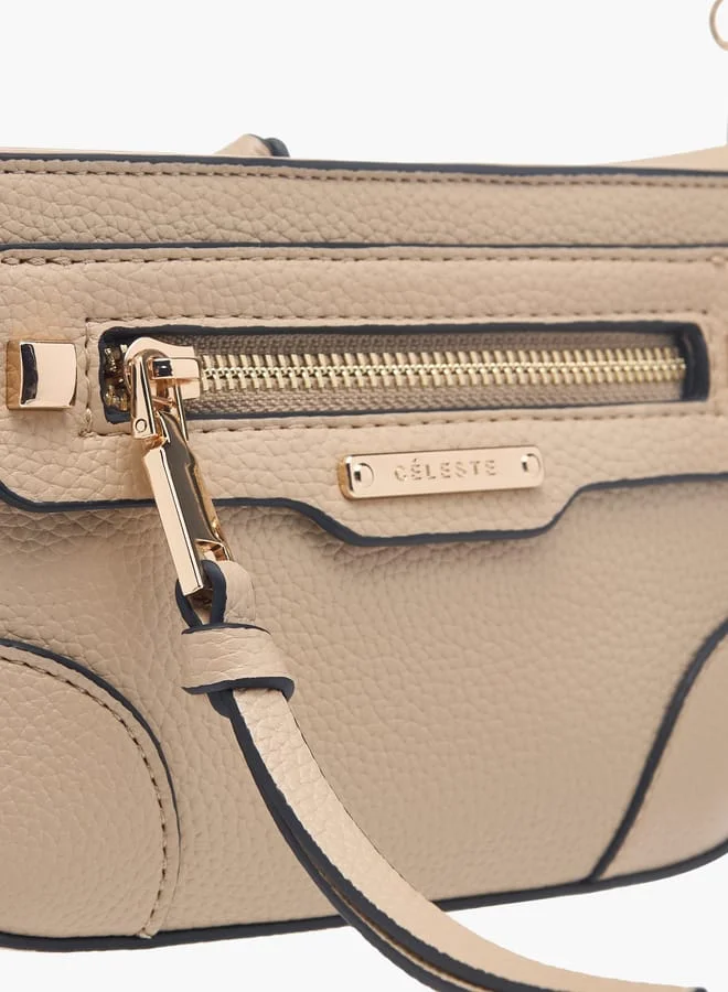 Celeste Women Textured Crossbody Bag with Detachable Chain Strap