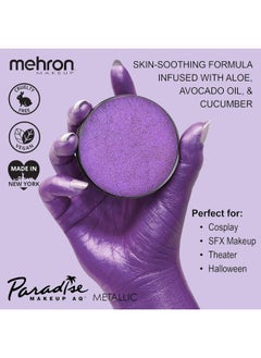 mehron Mehron Makeup Paradise Makeup AQ Pro Size | Stage & Screen, Face & Body Painting, Special FX, Beauty, Cosplay, and Halloween | Water Activated Face Paint & Body Paint 1.4 oz (40 g) (Metallic Purple)  - Image 2