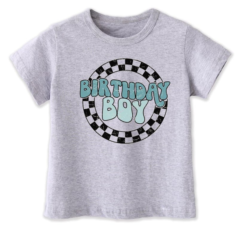 cheerilulu Birthday Boy Shirt, Toddler Boy Birthday T-Shirt, Grey, 2-3T, Short Sleeve, Regular Fit, Crew Collar, Crew Neck, All Seasons, Imported, 100% Cotton, Machine Wash, 1 Count - Image 4