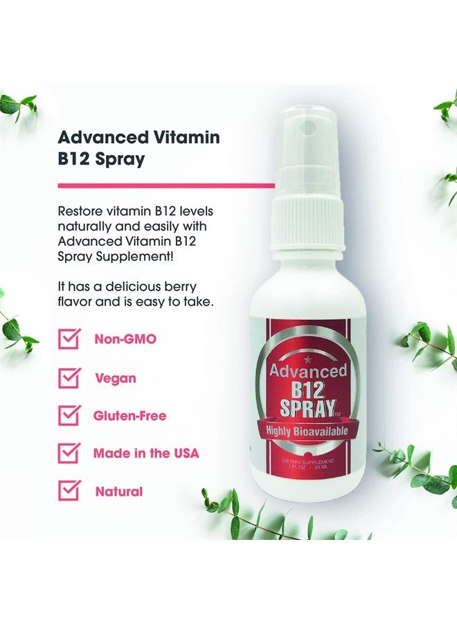 CCL SUPPLEMENTS بخاخ فيتامين ب12 للطاقة، ميثيلكوبالامين مع حمض الفوليك سائل تحت اللسان معقد للتركيز والأيض، تقنية النانو لامتصاص فوري وجرعة مخصصة (8 أونصات - 240 حصة) - Image 2