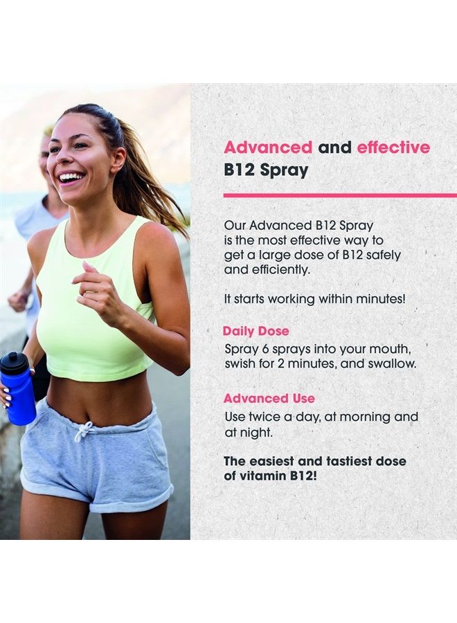 CCL SUPPLEMENTS بخاخ فيتامين ب12 للطاقة، ميثيلكوبالامين مع حمض الفوليك سائل تحت اللسان معقد للتركيز والأيض، تقنية النانو لامتصاص فوري وجرعة مخصصة (8 أونصات - 240 حصة) - Image 5