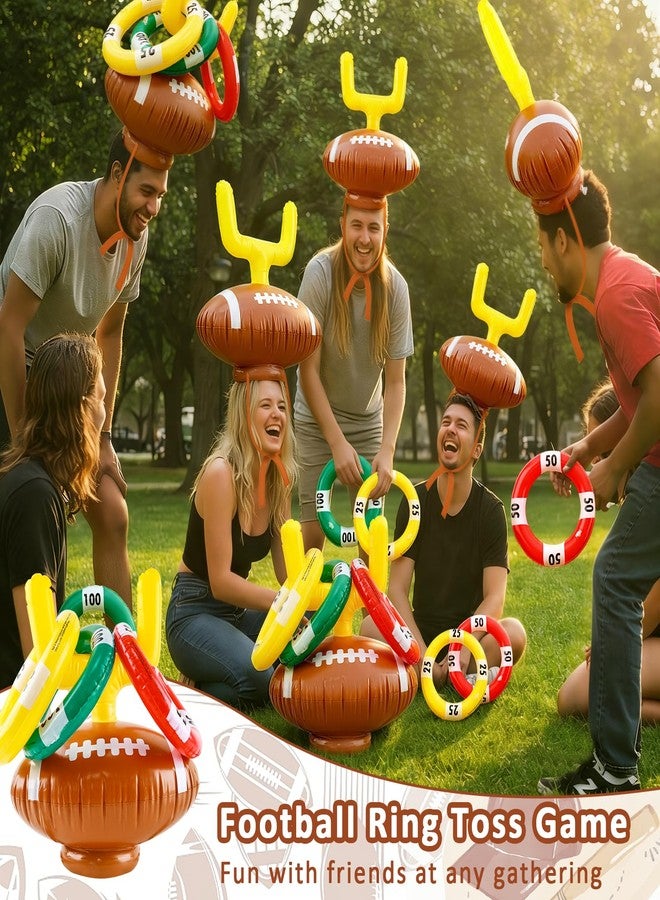 Lukinuo Football Goal Post Ring Toss Game Inflatable Football Post Ring Toss for Sports Birthday Party Game Day Tailgate Party Supplies - Image 3