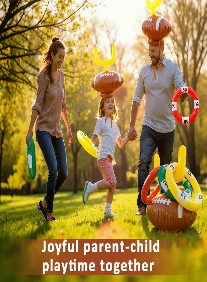 Lukinuo Football Goal Post Ring Toss Game Inflatable Football Post Ring Toss for Sports Birthday Party Game Day Tailgate Party Supplies - Image 5