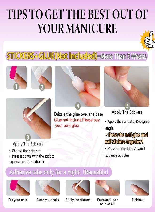 KQueenest Ombre Press on Nails Short Almond - French White Fake Nails Press on, Gradient Acrylic Nails Glue on, Reusable Salon Quality Stick on Nails for Women Wedding Decoration 24 Pcs - Image 5