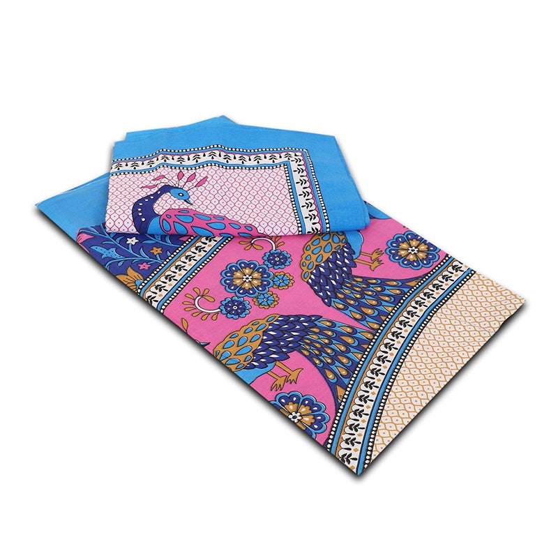 SDC Dreams HomeShop 100 Pure Cotton Rajasthani Tradition Queen Size Double Bedsheets with 2 Pillow Covers Queen Size Jaipuri Bedspreads - Image 4