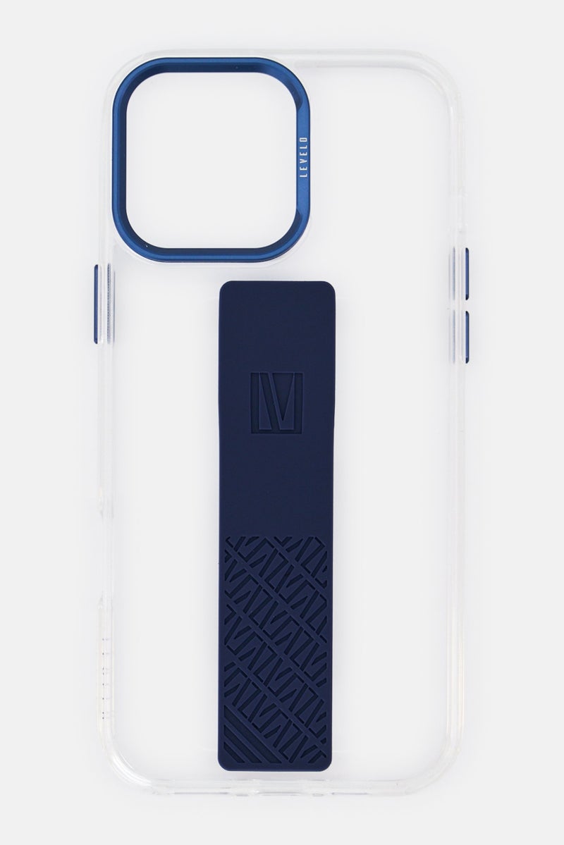LEVELO حافظة حماية سيليكون جرافيه لجهاز آيفون 16 برو ماكس، Navy - Image 1