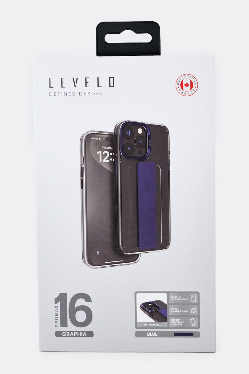 LEVELO حافظة حماية سيليكون جرافيه لجهاز آيفون 16 برو ماكس، Navy - Image 2