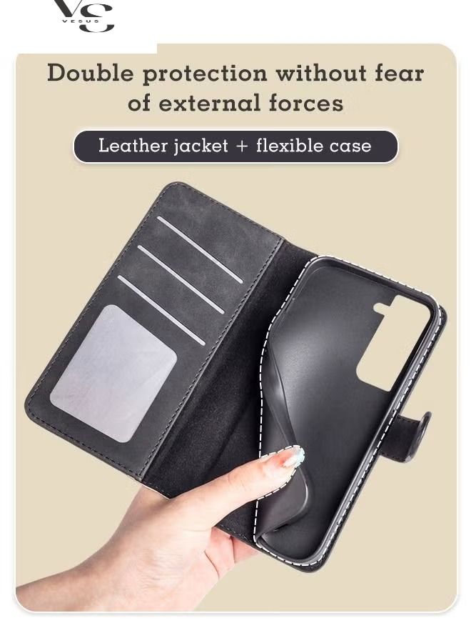 vesus Phone Case Compatible with samsung S23, Flip Leather Case, Shockproof Protective Kickstand Wallet Galaxy S23 Slim Thin Cover with Card Slots