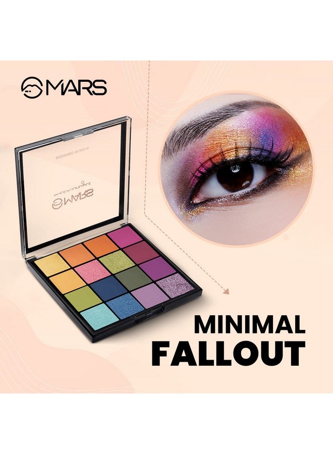 مارس عيون سموكي ذات صبغة عالية، لوحة ظلال عيون مكونة من 16 لونًا | متعدد الألوان | لمسة نهائية غير لامعة | باليت ظلال العيون اللامعة | (20.8 جرام) (02-متعدد الألوان) - Image 5