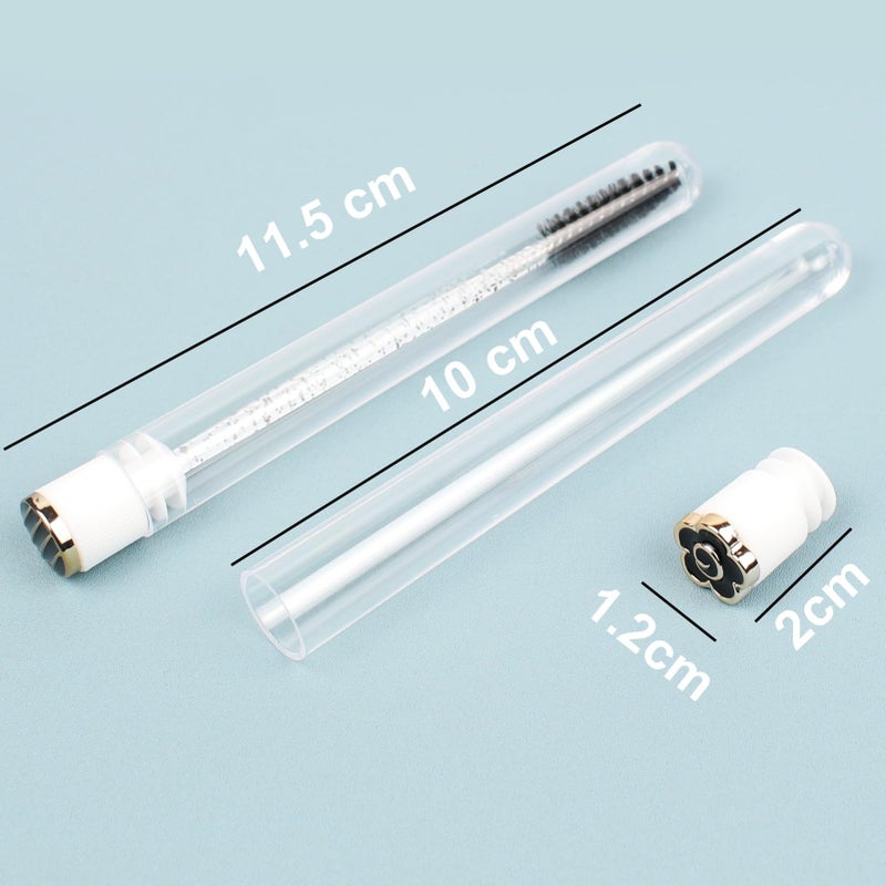 SenRocc 20pcs Mascara Wands Tube Reusable Lash Spoolies Black Classic Eyelash Brush Tubes Spoolies Lash Extension Brushes Applicators Makeup Tools (Black Classic-MIX) - Image 3