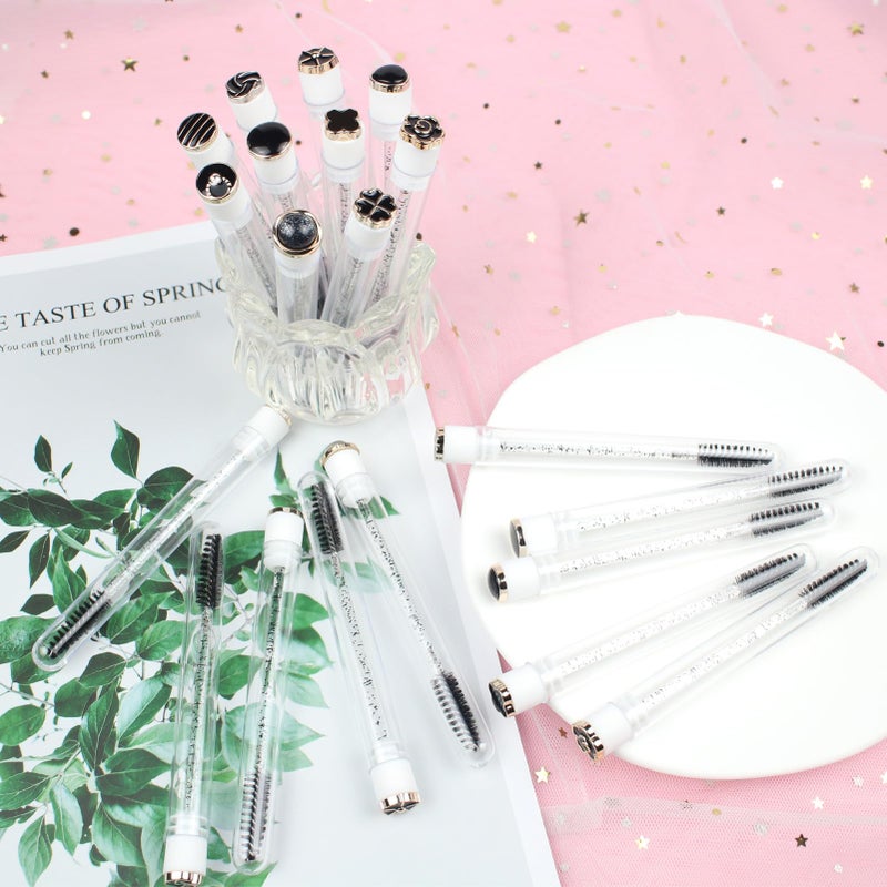 SenRocc 20pcs Mascara Wands Tube Reusable Lash Spoolies Black Classic Eyelash Brush Tubes Spoolies Lash Extension Brushes Applicators Makeup Tools (Black Classic-MIX) - Image 5
