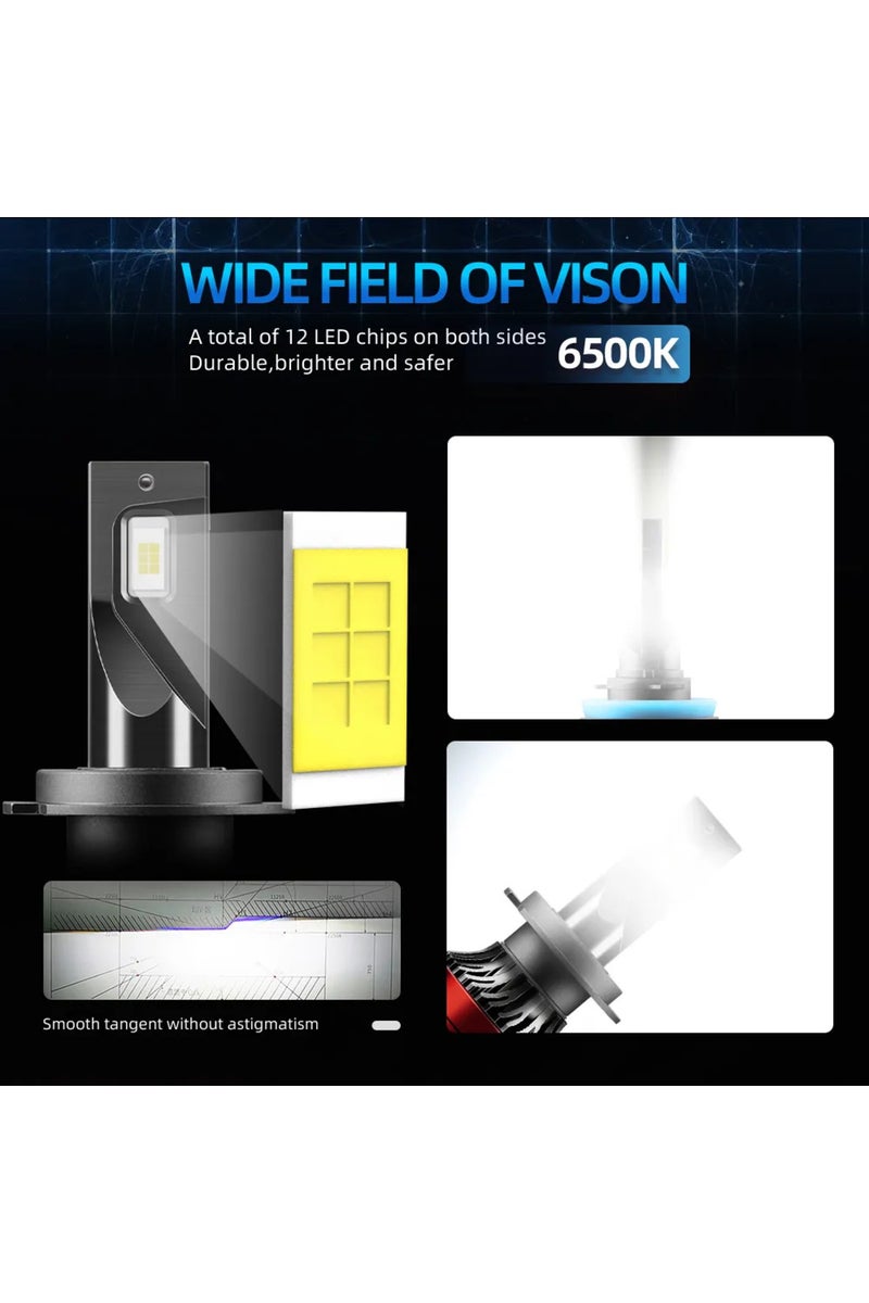 إيروريكس مصباح أمامي LED H7 عدد 2، متوافق مع 9005، 9006، H1، H11، H7، 9007، H4، H13، شعاع عالي/منخفض، مصباح متكامل، سطوع LED أقوى بنسبة 800% - Image 3