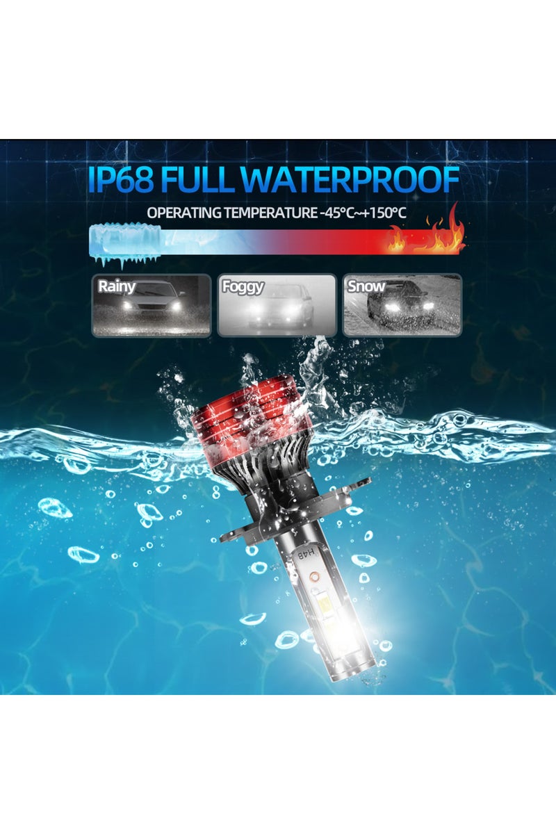 إيروريكس مصباح أمامي LED H7 عدد 2، متوافق مع 9005، 9006، H1، H11، H7، 9007، H4، H13، شعاع عالي/منخفض، مصباح متكامل، سطوع LED أقوى بنسبة 800% - Image 5