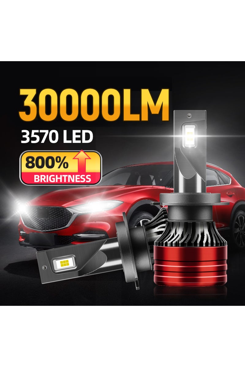 إيروريكس مصباح أمامي LED H7 عدد 2، متوافق مع 9005، 9006، H1، H11، H7، 9007، H4، H13، شعاع عالي/منخفض، مصباح متكامل، سطوع LED أقوى بنسبة 800% - Image 1