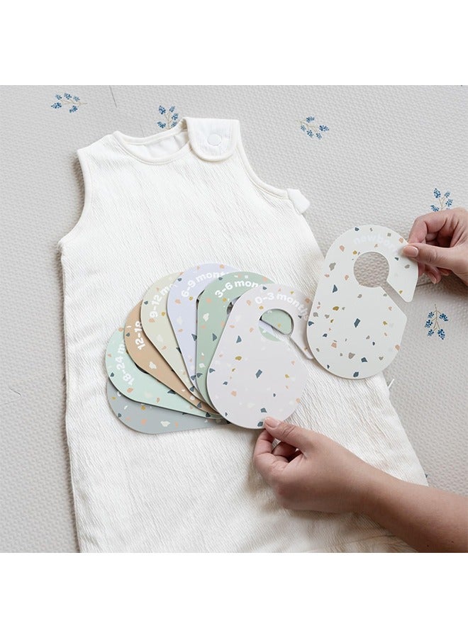 meayul 8 Pcs Baby Closet Dividers, Double-Sided Wooden Clothes Size Hanger Organizer,  Minimalist Design for Nursery Closet, Sorting Sizes from Newborn to 24 Months, Ideal for Boho Nursery Decor - Image 5