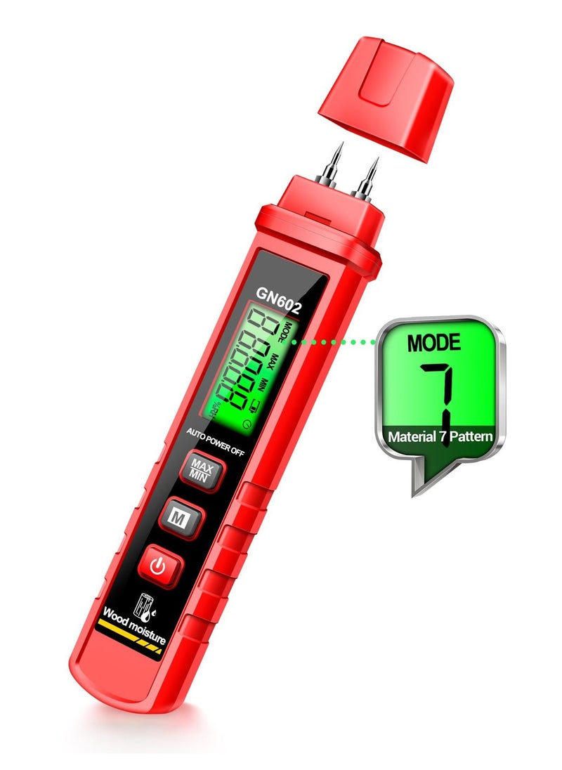 Wood Moisture Meter Detector, Water Leak Detector for Lumber Concrete Building, Wall Moisture Sensor, Digital Moisture Detector, for Firewood Lumber, Bricks, Floors (Pen-type Moisture Meter) - Image 1