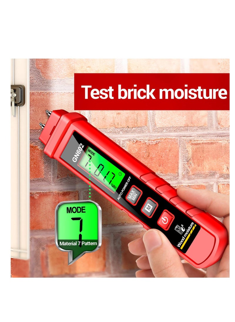 Wood Moisture Meter Detector, Water Leak Detector for Lumber Concrete Building, Wall Moisture Sensor, Digital Moisture Detector, for Firewood Lumber, Bricks, Floors (Pen-type Moisture Meter) - Image 4