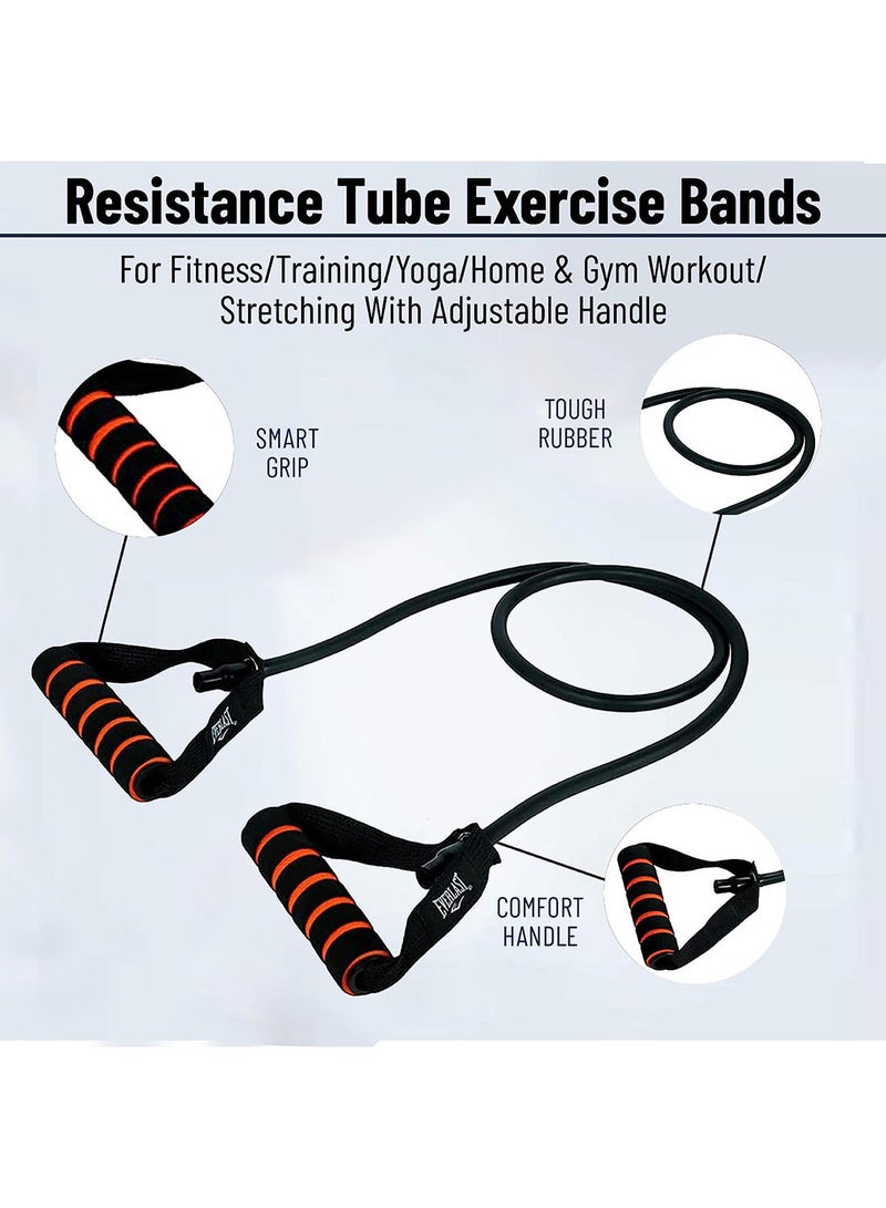 أنيثينجبيسيك أنبوب تمارين المقاومة الصلب Ab. Hard بطول 1200 مم، وسمك الجدار 6 مم، والقطر 11 مم مع مقبض من الإسفنج | أسود | المادة: مطاط طبيعي | شريط مقاومة للرجال والنساء - Image 2