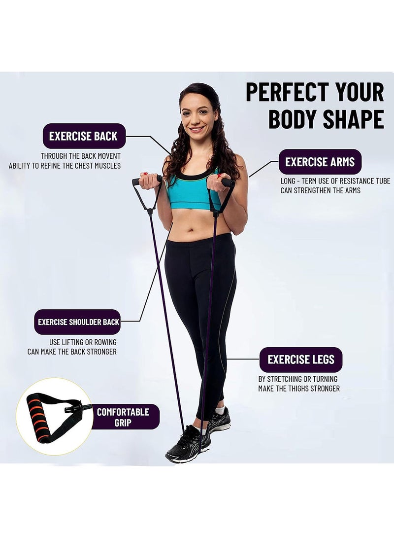 أنيثينجبيسيك أنبوب تمارين المقاومة الصلب Ab. Hard بطول 1200 مم، وسمك الجدار 6 مم، والقطر 11 مم مع مقبض من الإسفنج | أسود | المادة: مطاط طبيعي | شريط مقاومة للرجال والنساء - Image 5